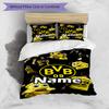 3pcs Duvet Cover Set (1*Duvet Cover + 2*Pillowcase, Without Core), Custom Name Borussia Dortmund Pattern Bedding Set, Home Bedroom Decor Gift