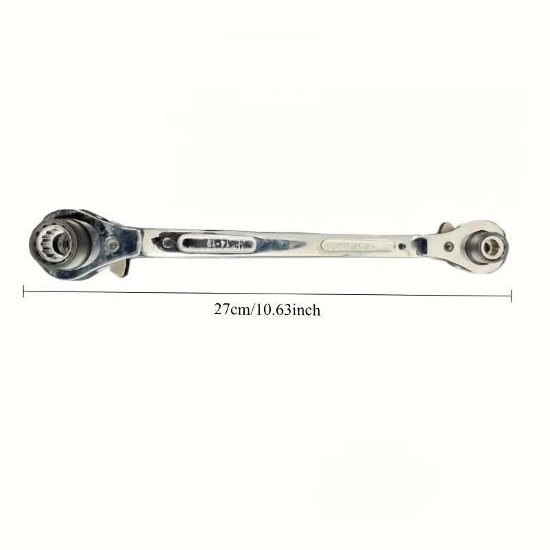 zmart 1pc Dogbone Ratchet Wrench Wrench Universal Steel Automotive Motorcycle Repair 4-in-1 Set, Double-Sided, Self-Adjusting, Steel, Multifunctional,