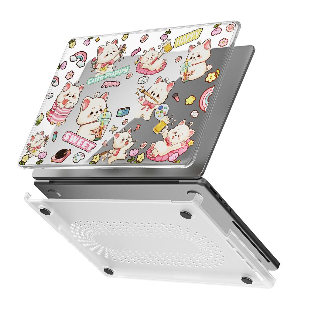 Imprint Pattern PC TPU Laptop Case For MacBook Pro 14 Inch (2024) M4 A3112 A3185 A3401/(2023) A2779 M2 A2918 A2992 M3/(2021) A2442 M1