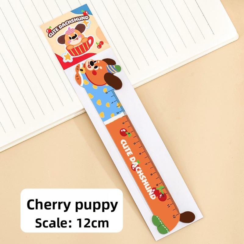 Cartoon Long Dog Magnetic Bookmark Ruler, Cute Student, High Appearance Level, Flexible Ruler, Irregular-shaped Magnetic Straight Ruler