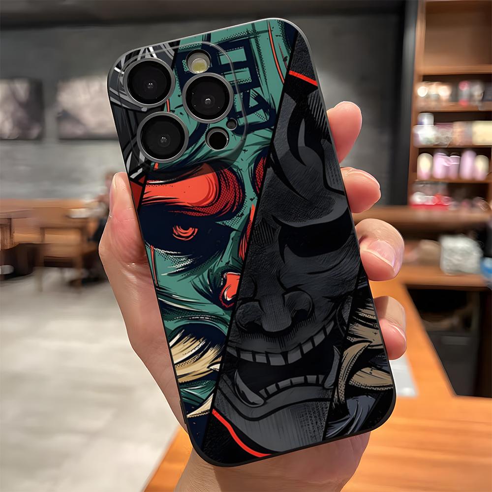 

Samurai Mask Phone Case For IPhone 17 Pro Max 15 Pro 16 14 Plus 12 13 Mini 11 Pro Shockproof Soft Cover iPhone11Pro