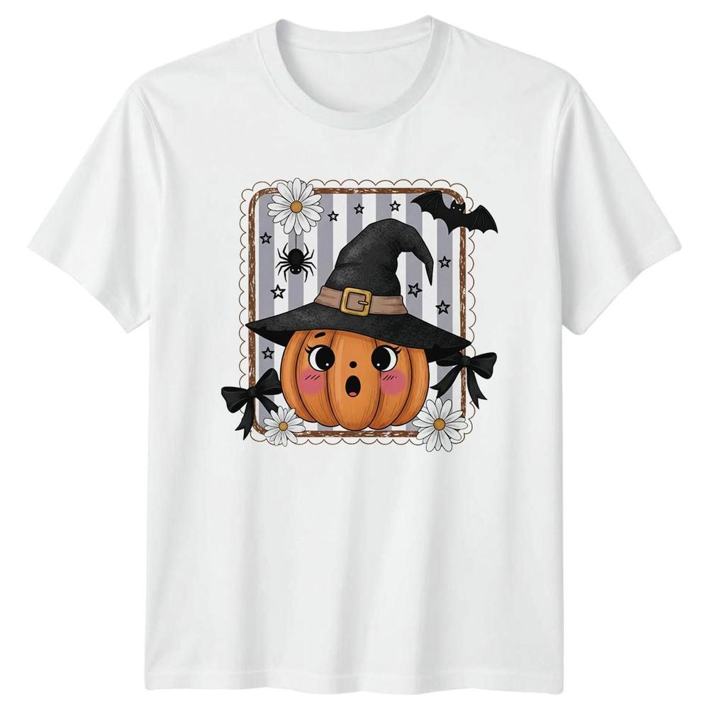 Cute Pumpkin Witch Unisexs TShirt Kawaii Witch Halloween Gift For Her S