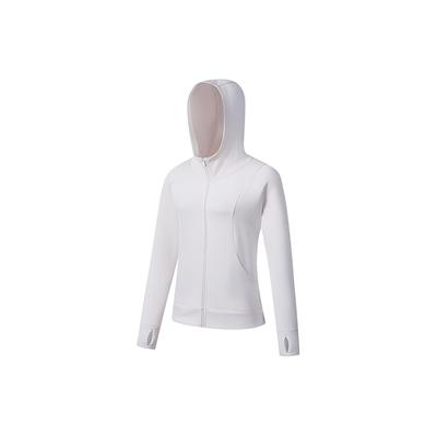 Solid Logo Casual Comfortable Knitted Hooded Jacket Women Jackets Fog-White SC1249105A-WT08