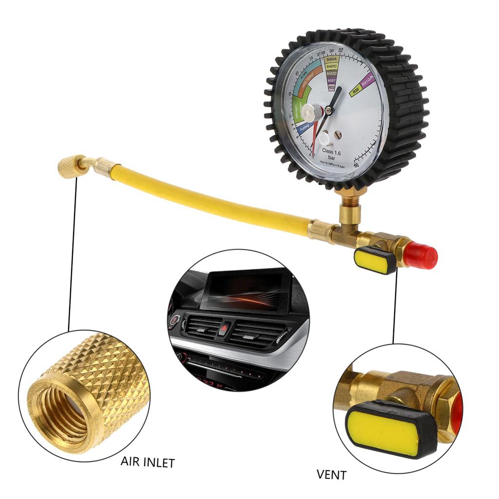 Nitrogen Pressure Tester Air Conditioner HVAC Systems Cold Test Table Regulator For R134a R22 R407C R410A Pressure Gauge Tools