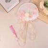 1Pcs Durable Long Handle Chinese Round Fans Fabric Flower Butterfly Vintage Fan Retro Style Fan Home Decoration Ornament