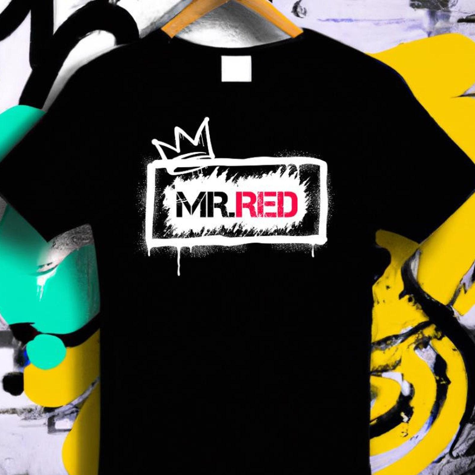 Mr. Red Graffiti T-Shirt, Street Art T-Shirt, Urban ArT-Shirt, Mr. Red ArtisT-Shirt, Graffiti Artist Tee, Streetwear Gift, Urban Art Gift 3XL