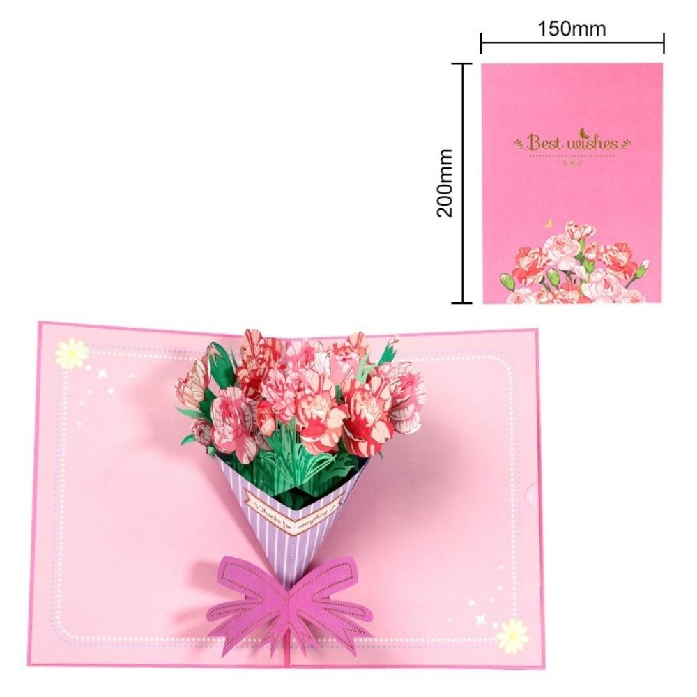 New Pop Up Greeting Cards 3D Blessing Flower Bouquet Card Paper Thank You Card Teacher's Day