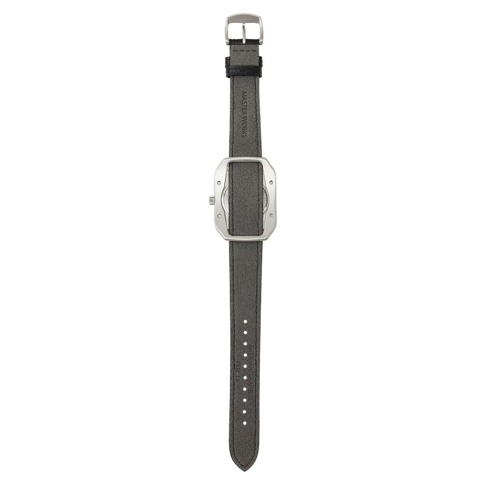 [MASTER WORKS] Masterworks Quadrangle MW10SI-GCBKG8 Men's Watch, Made In Japan, Quartz, 33mm, Leather Strap, Square Shape