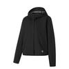 Comfortable Casual Minimalist Solid Color Zip-Up Hooded Sports Jacket Women Jackets Black AFDU898-6