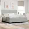 Bed with Spring Base and LED Mattress Light Grey 200x200 Cm In Velvet 3343268