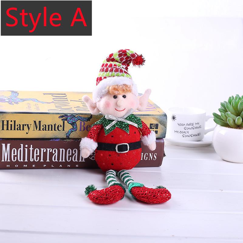 New 2/1Pc Red Green Christmas Decoration Plush Leg Elf Doll Ornaments Boys Girls Elves Toy Doll New Year Navidad Home Decoration