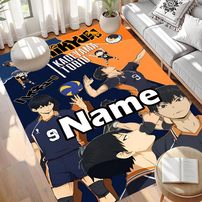 Custom Name Personalized Haikyu Print Carpet, Versatile Home Decor Rug, for Playroom, Apartment, Balcony, Entryway, Hallway Gift
