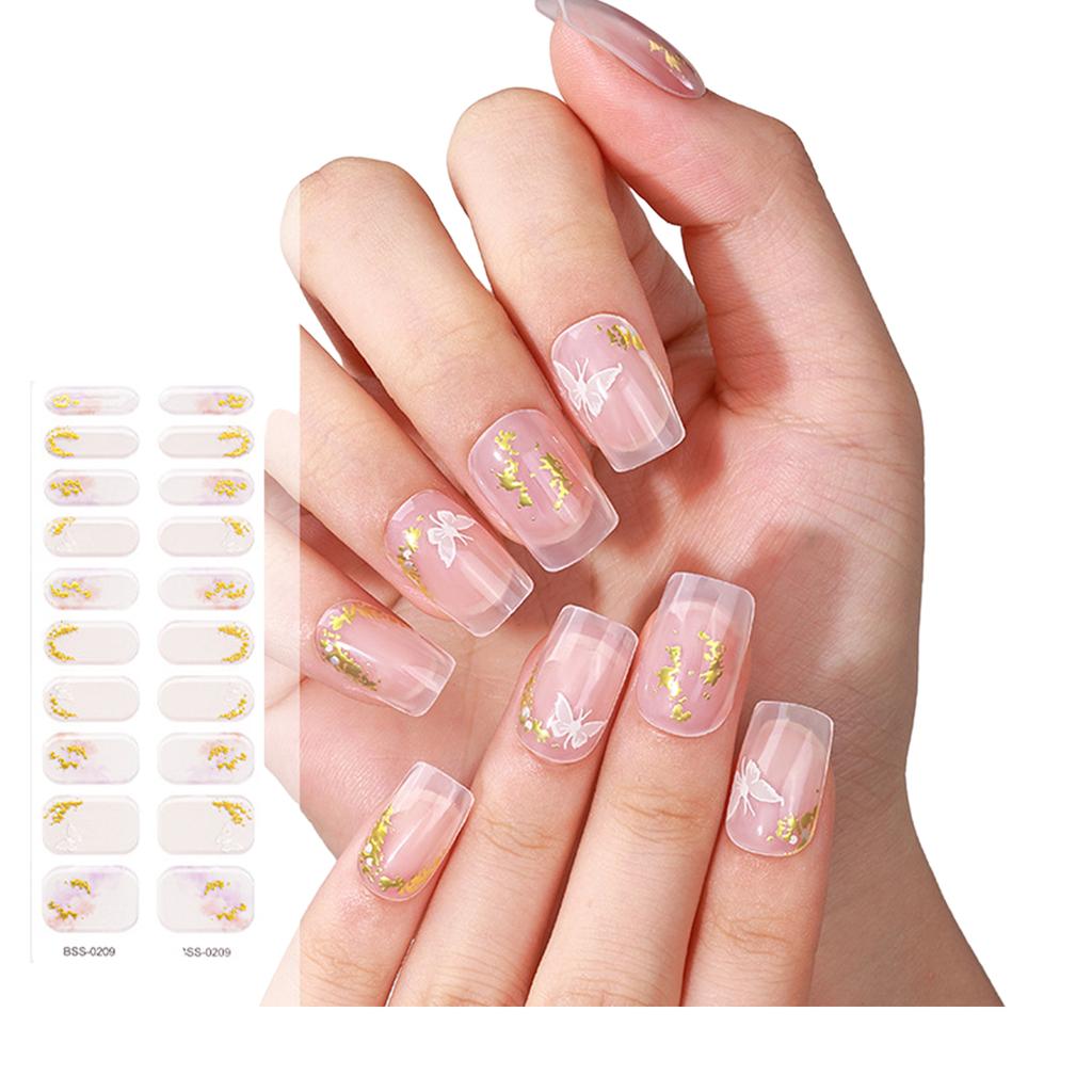 2 bucăți benzi de unghii cu gel semi-întărite pentru femei Autocolant pentru unghii cu gel de durată înveliș pentru unghii cu gel cu finisaj moale, lucios