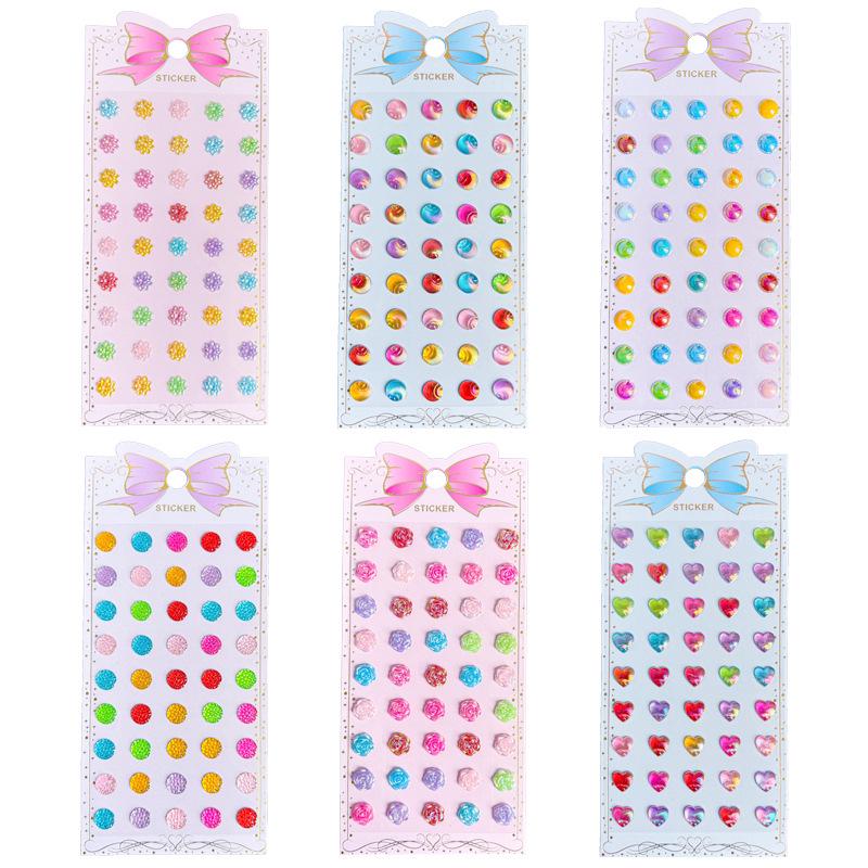 Children's DIY Gem Crystal Stickers - Handmade Diamond Shapes for Girl's Makeup and Decoration