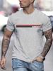 2025 New Summer Men's Cotton Paris Letter Printing Casual  Sports Versatile Street Crew Neck Short Sleeve T-Shirt Top Large Size