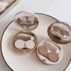 Cute Portable Contact Lens Case with Mirror Travel Container Kit for Women Girls Mini Storage Box with Tweezers Solution Bottle