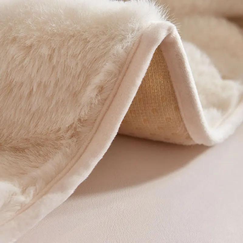 Tlustý plyš z imitace králičí kožešiny Potah na pohovku Protiskluzová měkká pohovka Ručník Pohovka Potah na polštář do obývacího pokoje Moderní domácí dekorace