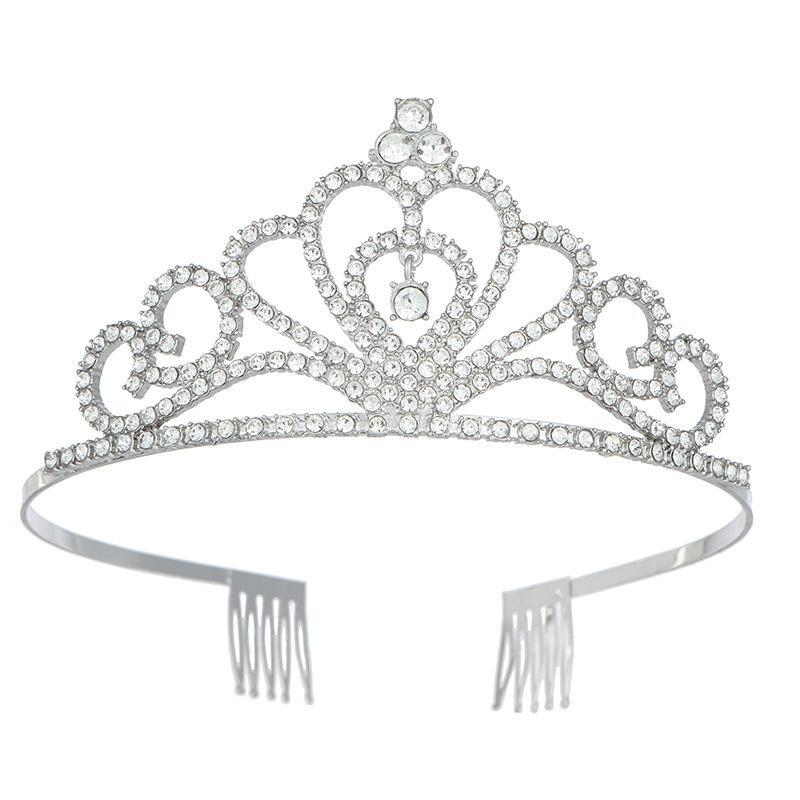 Bridal Crown Wedding Party Fashion Princess Comb Crown Headband Alloy Crystal Crown Tiara Party Accessories