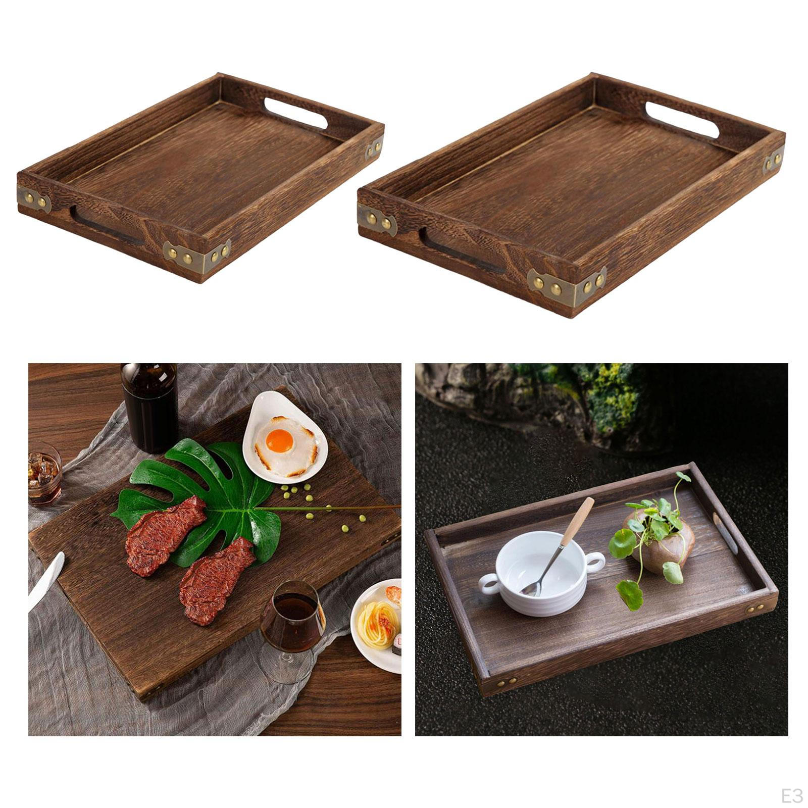 Коллекция деревянных сервировочных подносов для изысканного обеда 36x24x4cm — фото 2