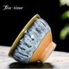 60ML Kiln Change Ceramic Teacup Temmoku Glaze Multicolor Porcelain Kung Fu Cups Pottery Japanese Master Cup Drinkware