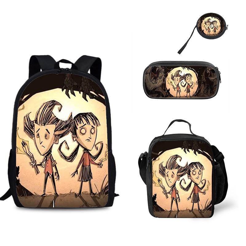 3pcs set Backpack for Boys Girls Best Gift Kids bags Don't Starve Child School With lunch bag Pencil Bags School Student Bags