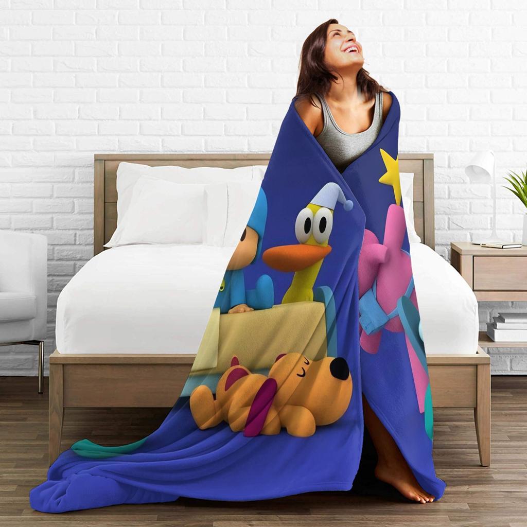 P-POCOYO Elly Coperta in Peluche Bambino Coperta Plaid in Flanella per Divano Poltrona Divano Letto Calda Morbida Personalizzata Fai da Te Qualità Copriletto
