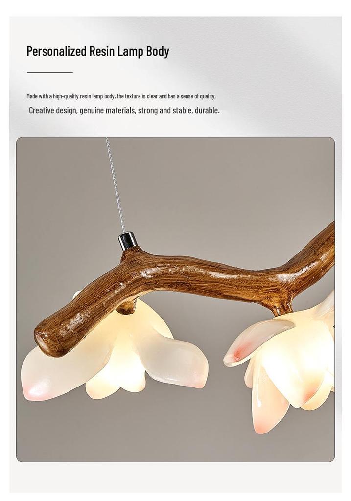 Wabi-Sabi Lotus Branch Chandelier for Japanese Retro Spaces