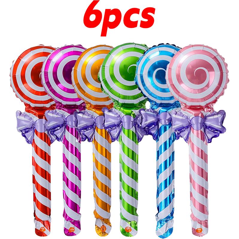 6/60pcs Sweet Color Lollipop Foil Balloons Handheld Candy Theme Wedding Birthday Party Decorations Children s Day Accessories 17.5x47.5cm