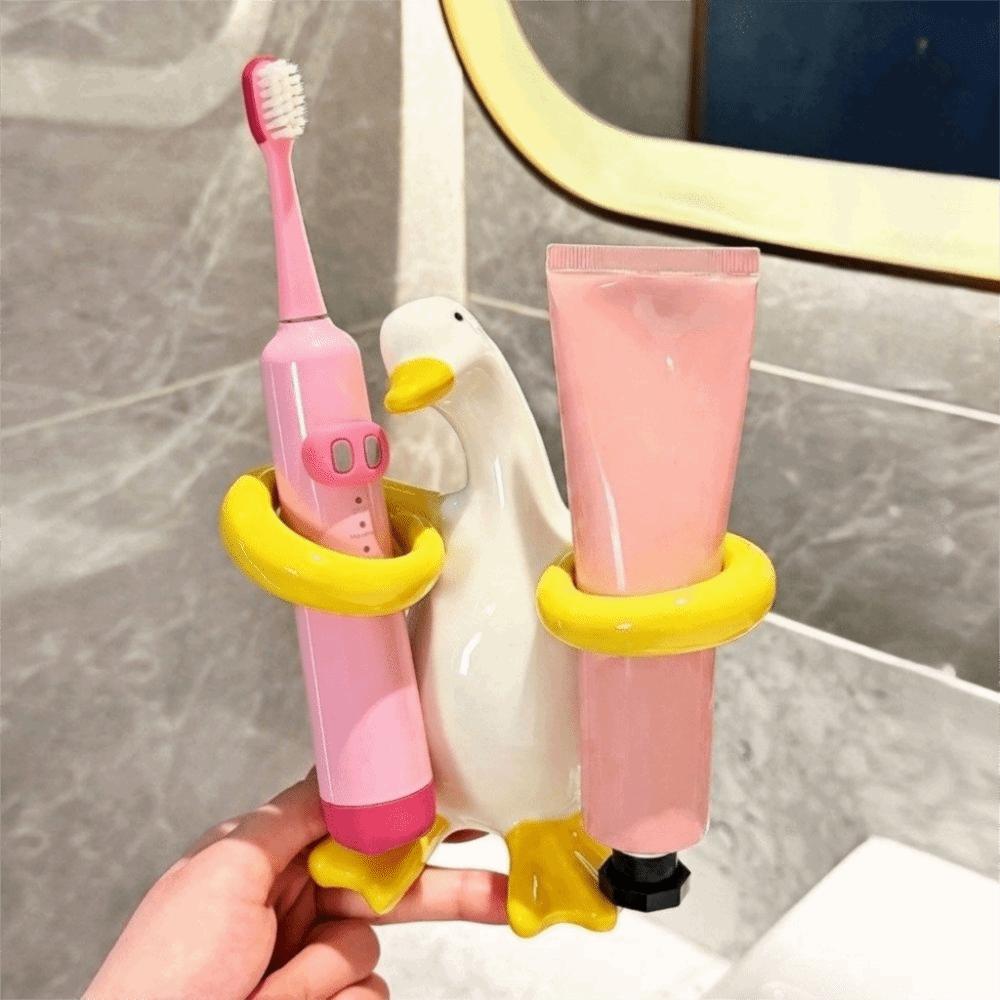 2 Slot Toothpaste Toothbrush Rack Ceramic Toothbrush Storage Stand Bathroom Organizer