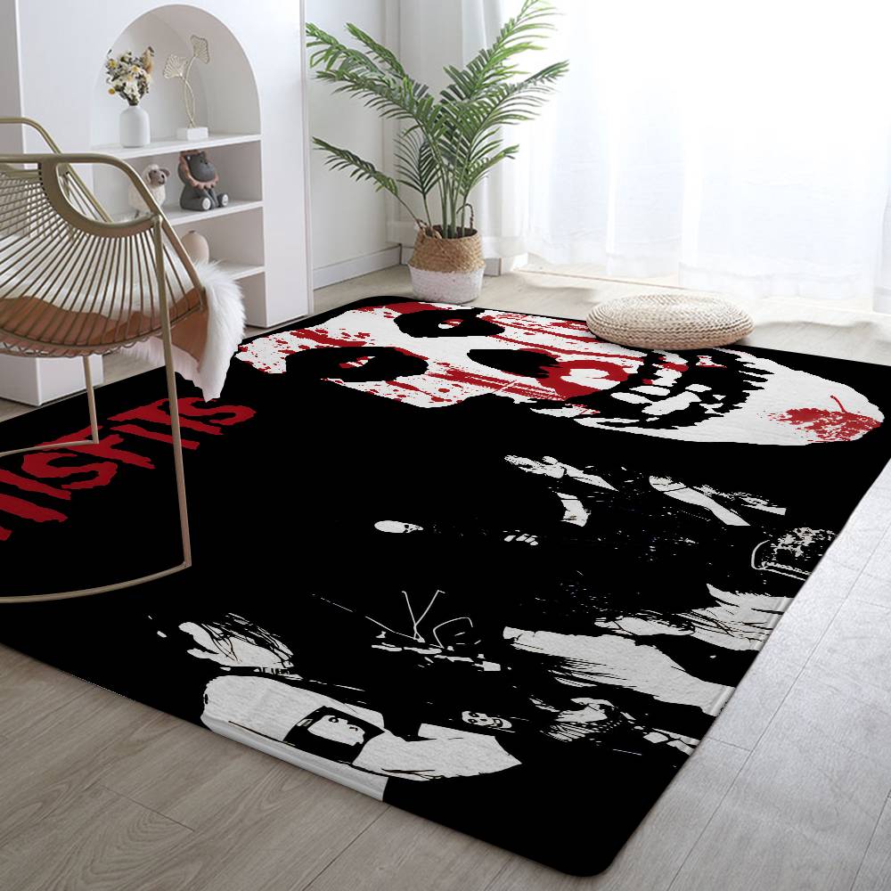 M-Misfits Rockband Fußmatte Wohnzimmerteppich Für Schlafzimmer Willkommensmatte Außenmatte