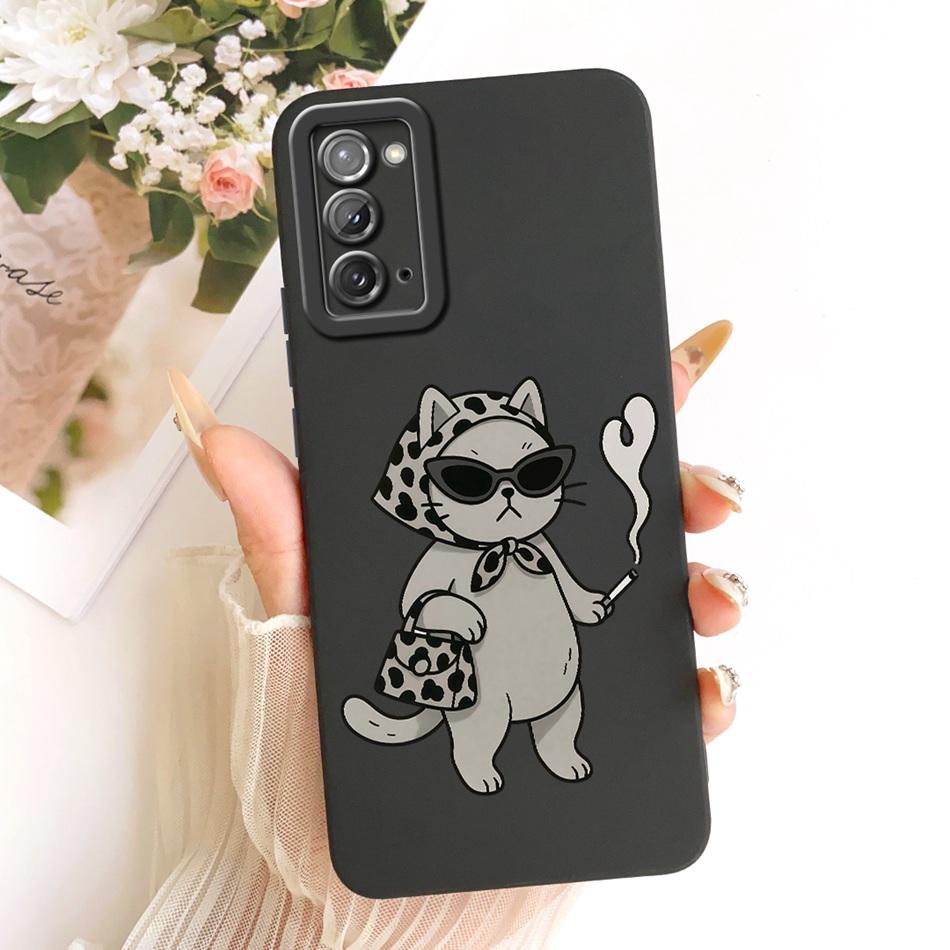 Für Samsung Galaxy S20 S20+ S20FE Niedliche Katze Blume Handyhülle Für Samsung S 20 S20 FE 4G 5G Stoßfeste Weiche Silikon-Stoßfänger