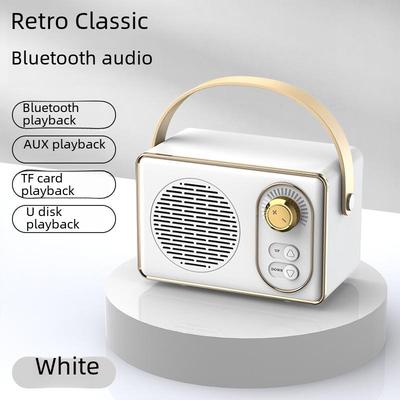 Portable Retro Mini Bluetooth Speaker with USB, TF Card, FM, and High-Quality Sound for Outdoor Use
