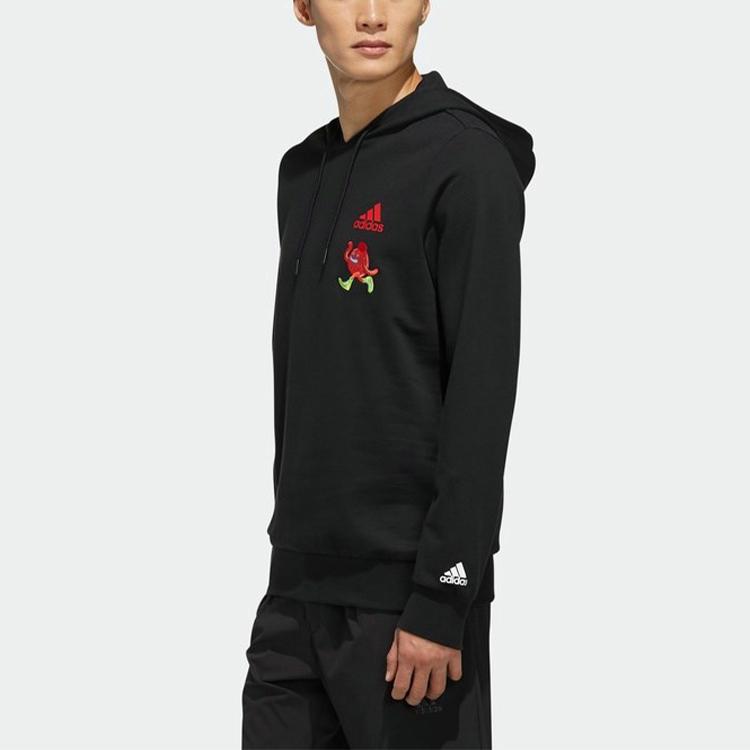 adidas Felpa con cappuccio grafica ricamata Uomo Top Nero FP7995