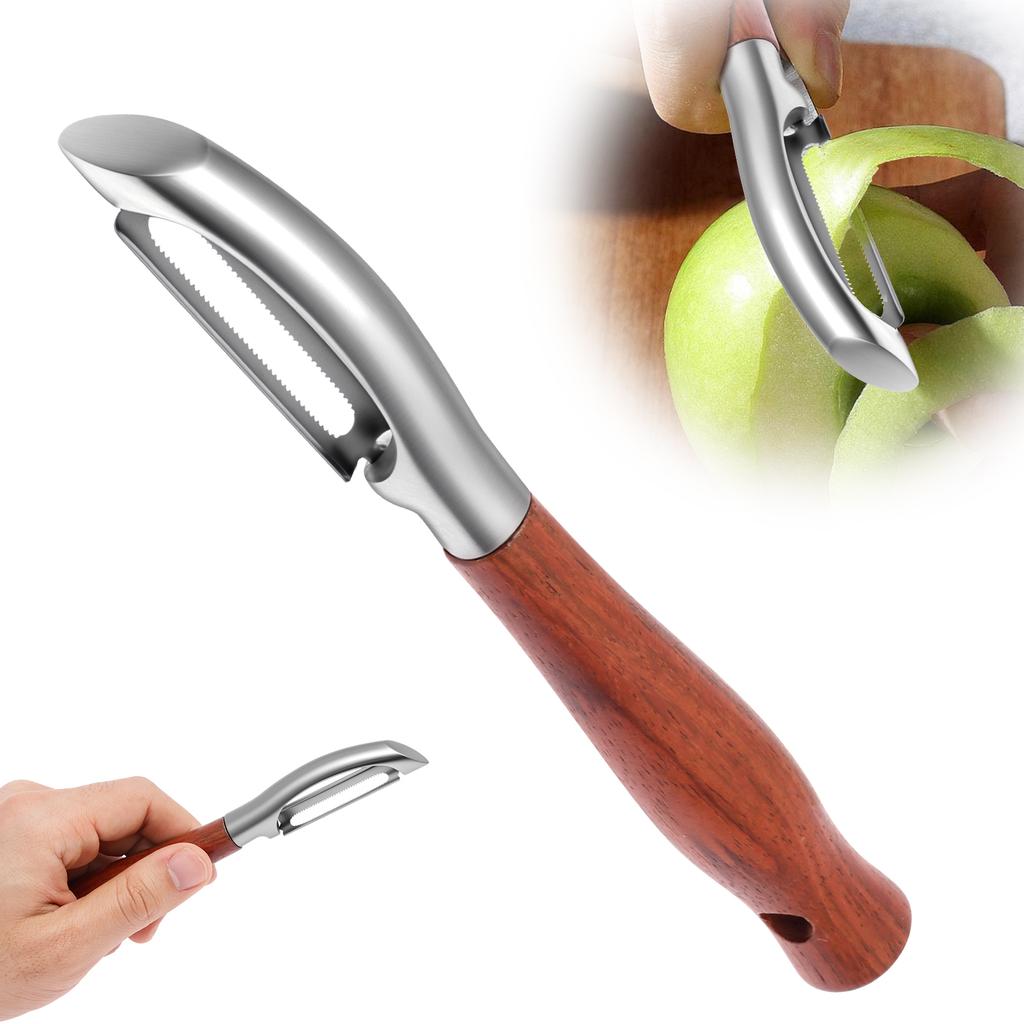 Stainless Steel Peeler Multi-functional Vegetable Peeler with Nonslip Wood Handle Potato Peelers Carrot Peeling Tool for Kitchen