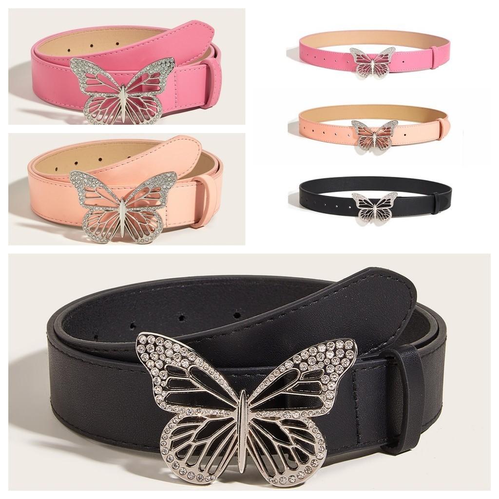 Simple And Stylish Metal Butterfly Rhinestone Belt For Women