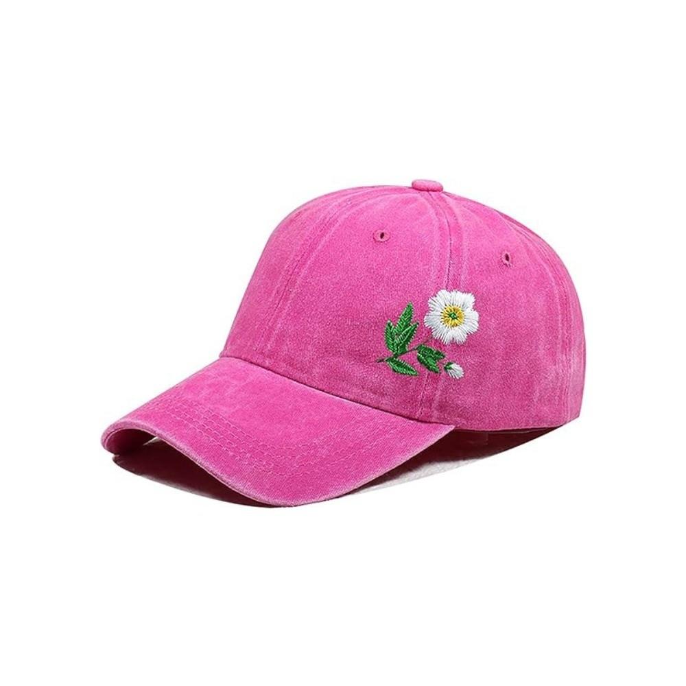 Retro Flowers Embroidery Baseball Cap Washed Cotton Adjustable Baseball Hats Sunscreen Hats For Man Women