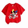 Kids Boys Girls 100% Cotton Crew Neck Short Sleeve T-Shirt, Cute Cartoon Football Playing Mouse Print Casual Soft Breathable Summer Top for Children D