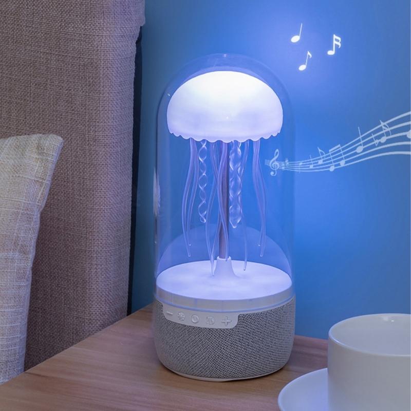 Colorful Bluetooth-compatible Jellyfish Subwoofer Mood Light Floating Ocean Animal LED Night Lamp for Home Decor