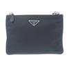Prada 1BH046 Bolsa de Ombro preto/NERO Nylon/couro Mulheres