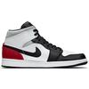 Air Jordan 1 Mid SE Red Black Toe Men Sneakers White Light-Smoke-Grey Gym-Red 852542-100
