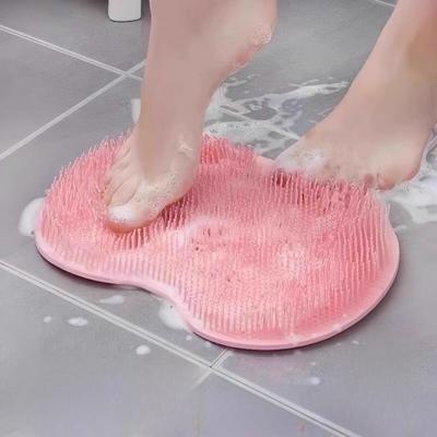 Duschfußschrubbermatte Rückenwascher Peeling-Badwaschpad Wandmontage Saugnäpfe zur Verwendung in Reiniger Männer und Frauen