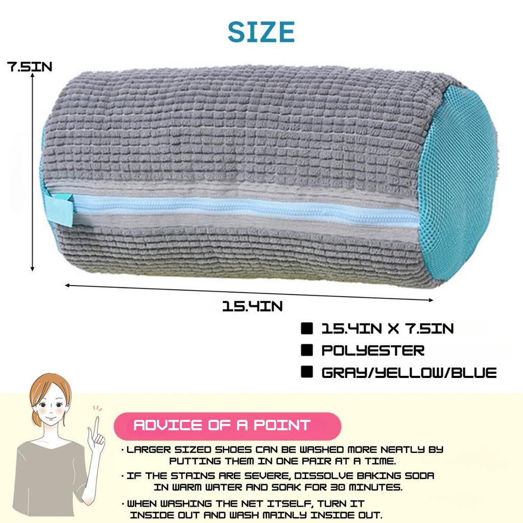 HINACO Schuhwaschnetz für Sneaker und Indoor- und Authentic-Grau 2 Schuhe, Trommel-Wäsche, Langlebig, Formstabil, (Blaue Taschen)