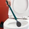 Modern Toilet Cleaning Brush&Holder Set Wall-Mounted Silicone Toilet Brush Long Handle Quick Drying for Home Bathroom