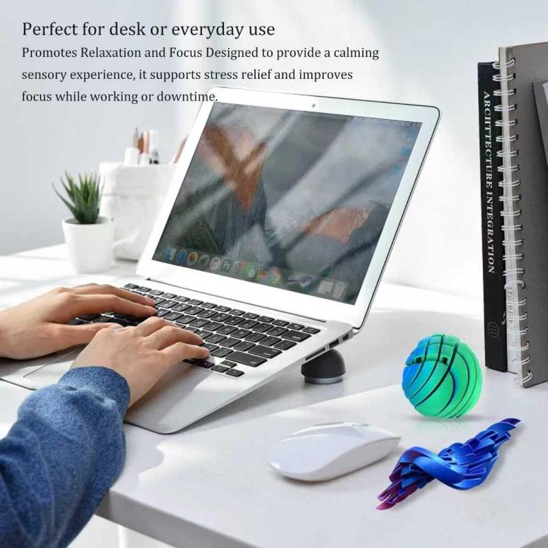 3D Printed Slime Ball Fidget Toy Gear Ball Liquid Flow Sensory Sphere Fidget Toy for Anxiety Stress Relief Office Home Travel