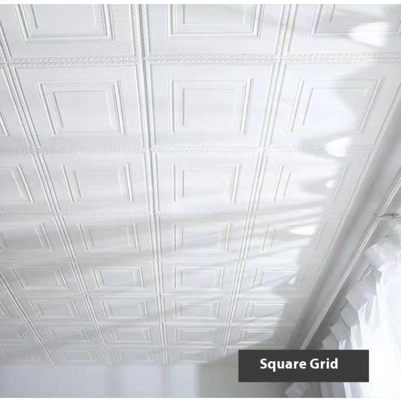 4 Stück 35*35cm Decken-Schlafzimmer-Dekor 3D-Hintergrund-Tapete Abziehbar und Klebbar Wasserdichte Wandaufkleber Kollisionsschutz Heimdekoration