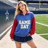 Women's Casual Printed Long Sleeve Zip Up Sweatshirt with Stand Collar