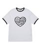 BORN CHAMPS [5 Colors] Heart Chip Women'S Fleece Ringer Short Sleeve T-Shirt B25St51