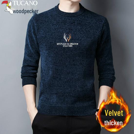 Мужской свитер Woodpecker из велюра и синели - Теплый зимний вязаный топ M for 90–120 lbs