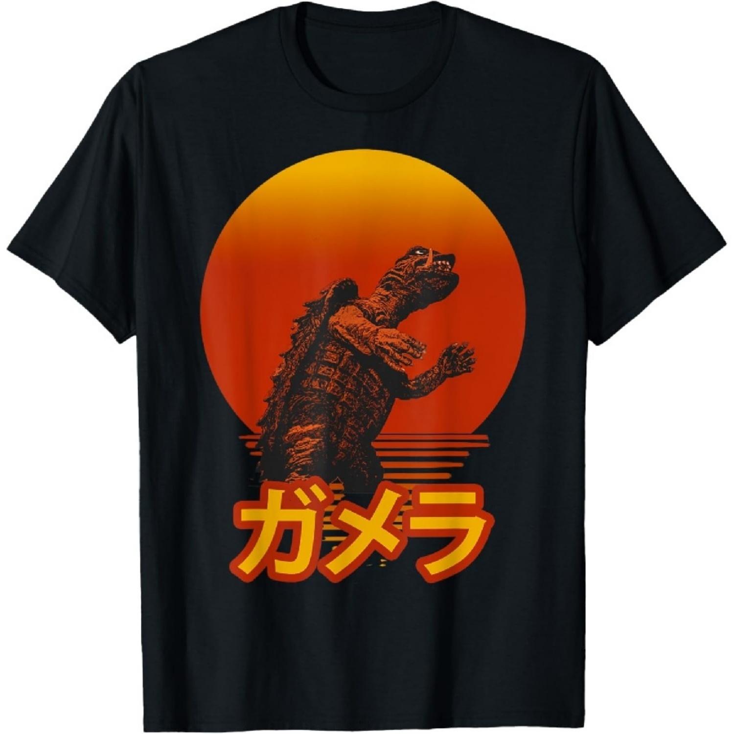 Gamera Винтажная Ретро Графическая Футболка1 S чёрный