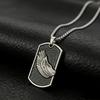Titanium Steel Wing Dog Tag Necklace - Punk Hip Hop Fashion Accessory
